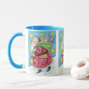 Caneca Feliz Natal, Papai Noel com gatinhos e gatos!