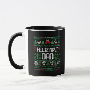Caneca Feliz Natal Papai Suéter Engraçado Feio Natal
