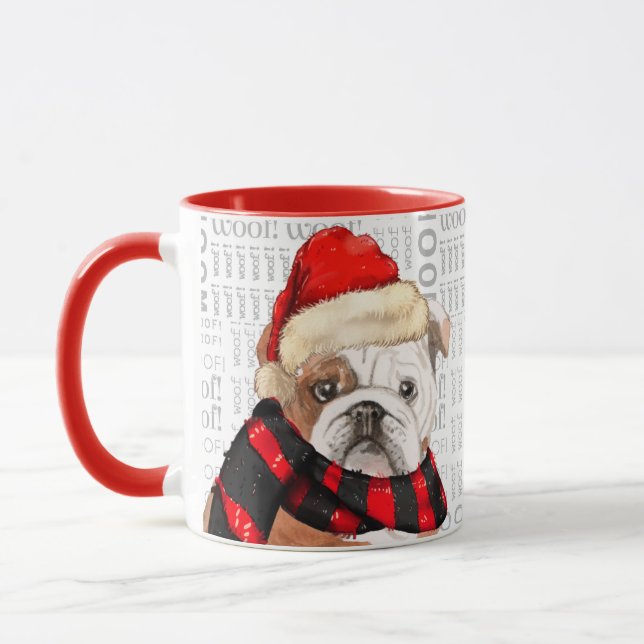 Caneca Feliz Natal para Bulldog Inglês (Esquerda)