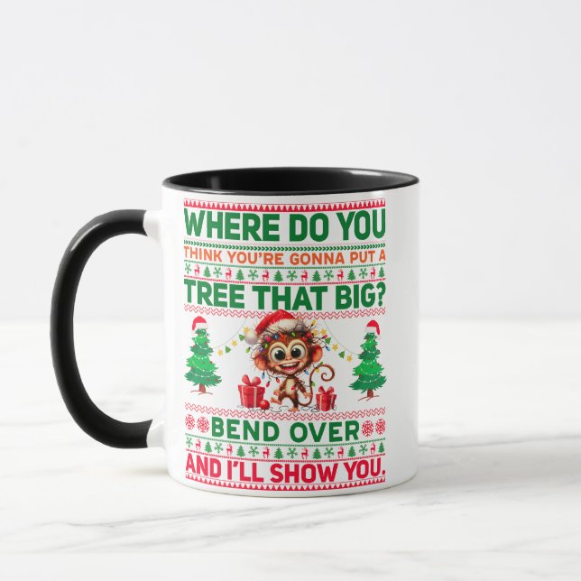 Caneca Feliz Natal Para O Macaco-Presente (Esquerda)
