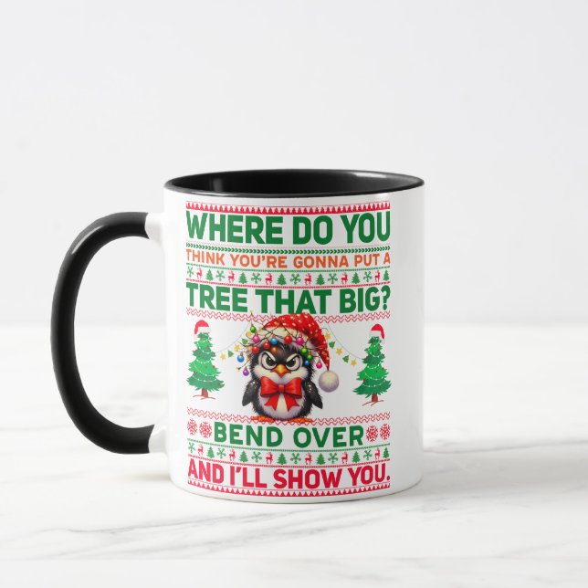 Caneca Feliz Natal Para O Presente Pinguim (Esquerda)