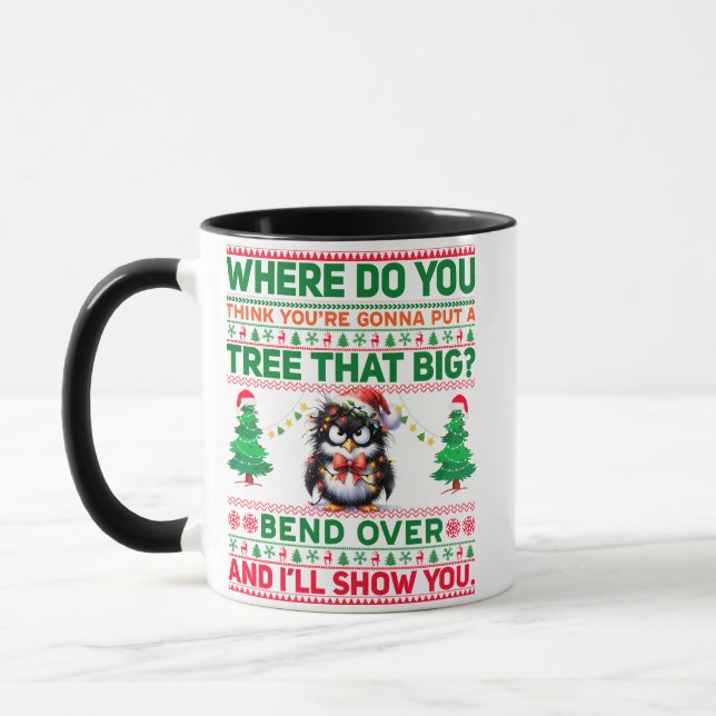 Caneca Feliz Natal Para O Presente Pinguim (Esquerda)