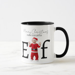 Caneca Feliz Natal Pequeno Presente de Natal do Bebê Elfo