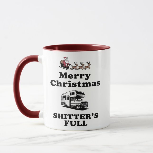 Caneca Feliz Natal Presente de Natal Completo do Shitter  (Esquerda)