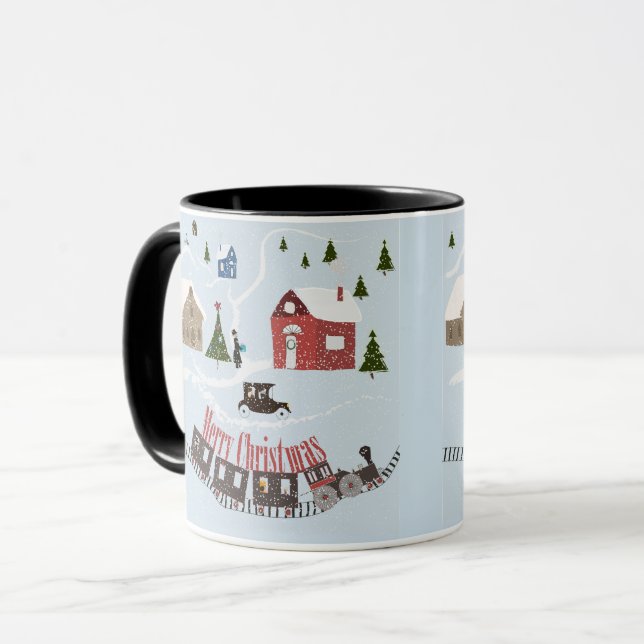 Caneca Feliz Natal, Retro (Frente Esquerda)