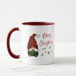 Caneca Feliz Natal Rustic Country Gnomo Feriado