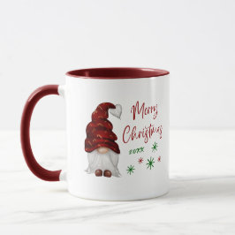 Caneca Feliz Natal Rustic Female Gnomo Feriado