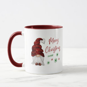 Caneca Feliz Natal Rustic Female Gnomo Feriado