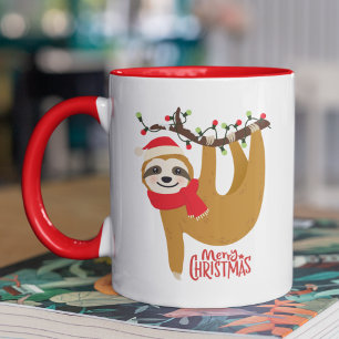 Caneca Feliz Natal Sloth   Feriados