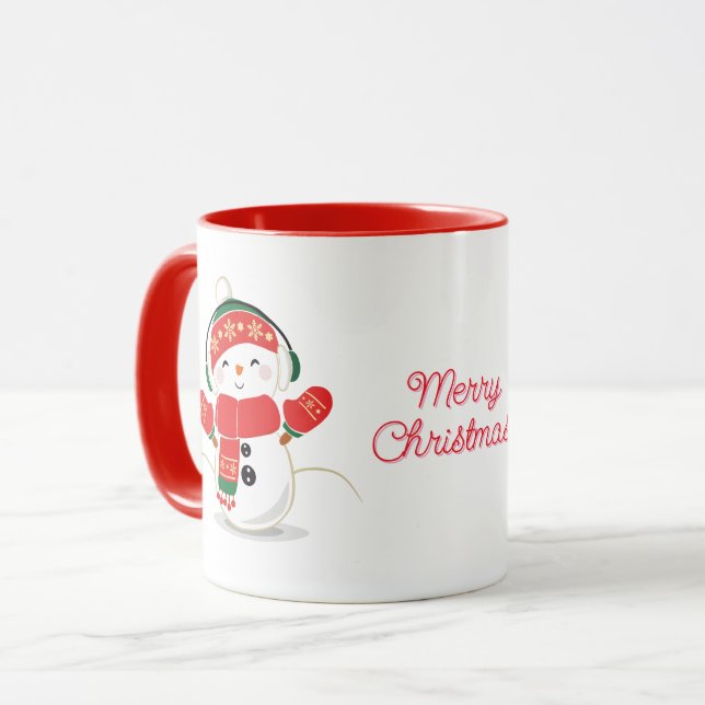 Caneca Feliz Natal Snowman (Frente Esquerda)