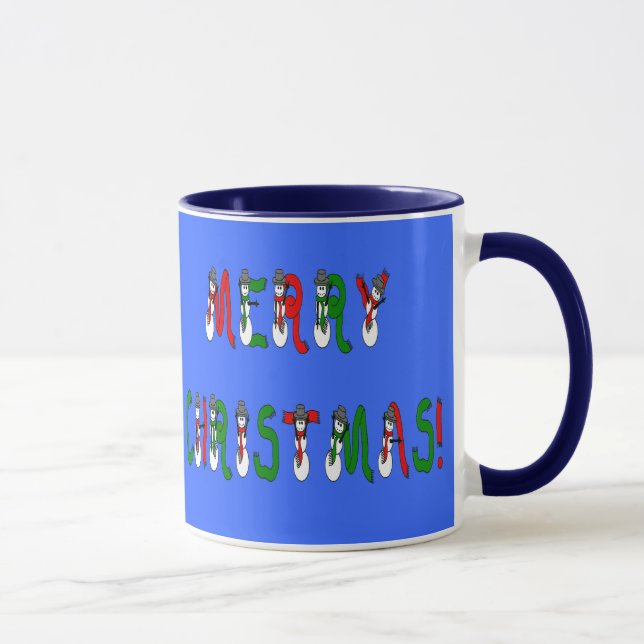 Caneca Feliz Natal Snowman Font Mug (Direita)