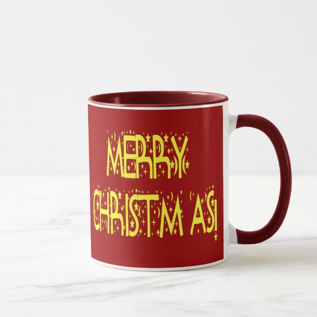 Caneca Feliz Natal Starry Night Font (Direita)