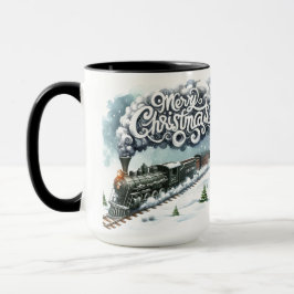 Caneca Feliz Natal Trem Café da Copa