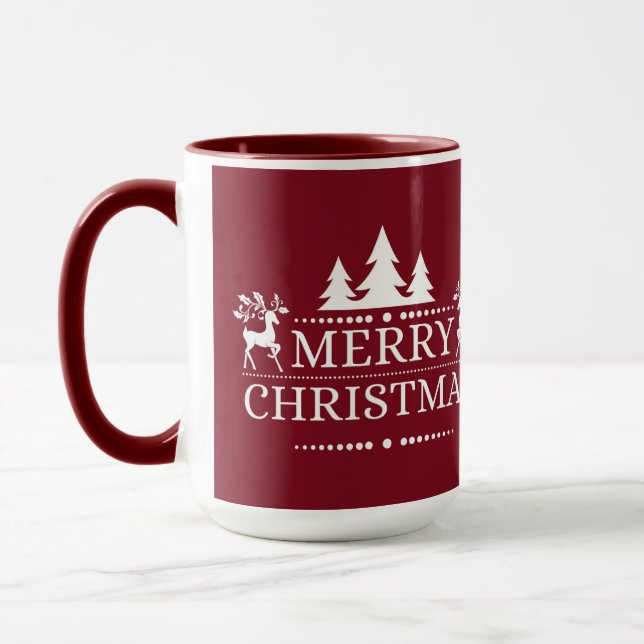 Caneca Feliz Natal Vermelho De Dois Toneladas (Esquerda)