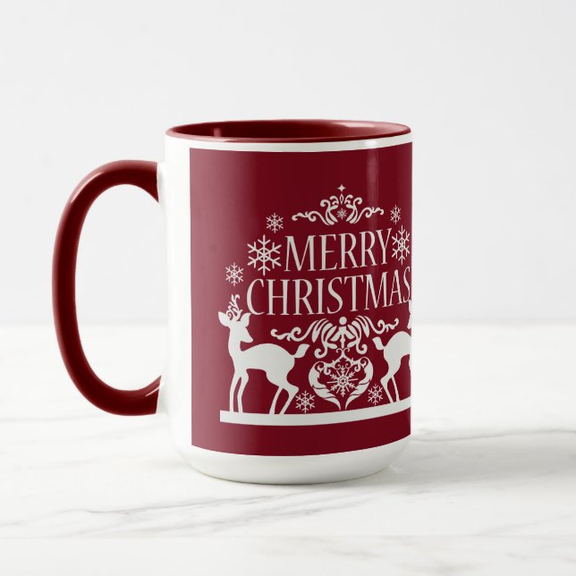 Caneca Feliz Natal Vermelho De Dois Toneladas (Esquerda)