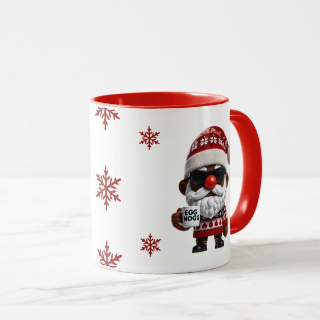 Caneca Feliz Natal Vermelho Nogg Elf (Frente Esquerda)