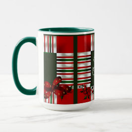 Caneca Feliz Natal Xadrez Verde