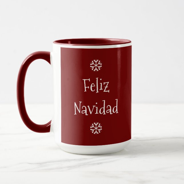 Caneca Feliz Navidad Feliz Ano Nuevo Red Mug (Esquerda)
