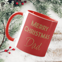 Feliz Pai De Natal Vermelho E Dourado Script