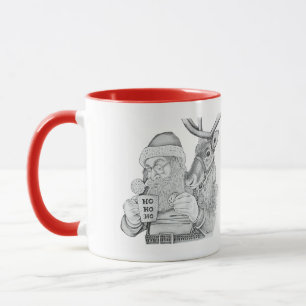 Caneca Feliz Papais noeis de Natal e Reindeer
