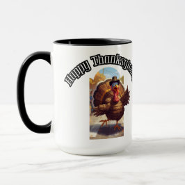 Caneca Feliz Parada de Ação de Graças na Turquia