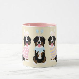 Caneca Feliz Páscoa Bernese Mountain Dogs