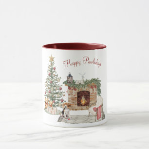 Caneca Feliz Pawlidays Design de Cachorro - Beagle