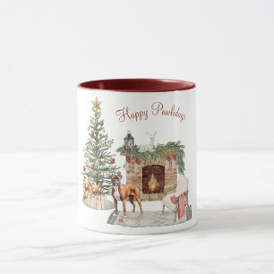 Caneca Feliz Pawlidays Design de Cachorro - Boxer