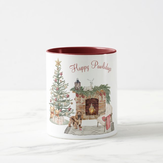 Caneca Feliz Pawlidays Design de Cachorro - Cocker Spanie (Centro)