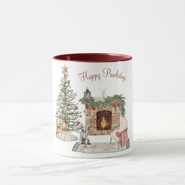 Caneca Feliz Pawlidays Design de Cachorro - Dálmata (Centro)