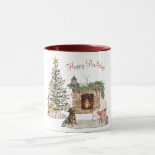Caneca Feliz Pawlidays Design de Cachorro - Labrador Choc