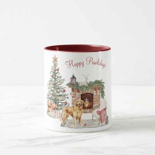 Caneca Feliz Pawlidays Design de Cachorro - Retriever Dou (Centro)