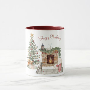 Caneca Feliz Pawlidays Design de Cachorro - Staffordshire