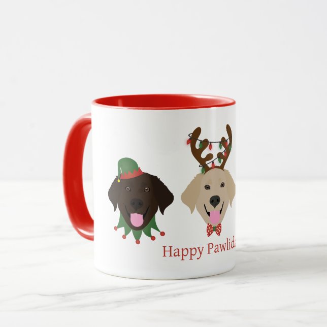 Caneca Feliz Pawlidays Labrador Retriever Cães (Frente Esquerda)