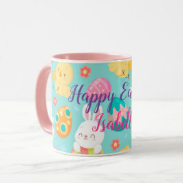 Caneca Feliz Personalização De Coelho E Galinha De Páscoa