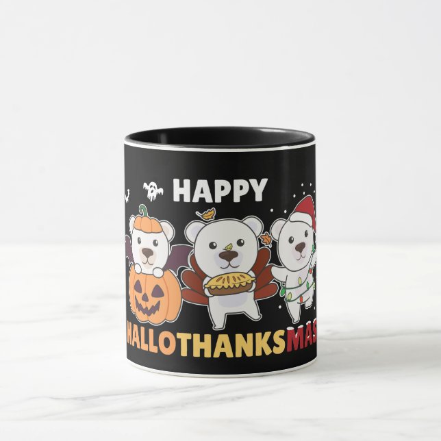 Caneca Feliz Polar do Urso Polar de Hallothanksma (Centro)