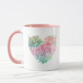 Caneca Feliz por Ser Eu Coração Floral