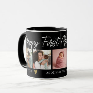Caneca Feliz Primeiro Dia das Mães Avó 5 Foto Preto