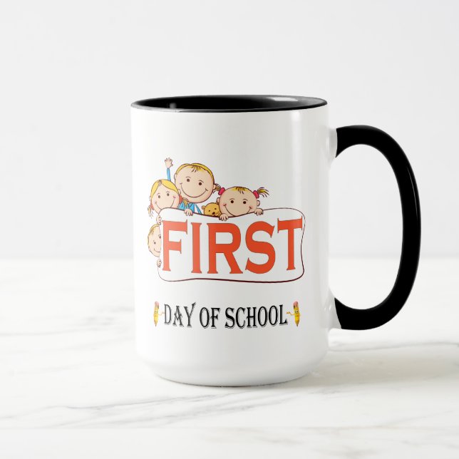 Caneca Feliz Primeiro Dia De Volta às Aulas Bebê (Direita)