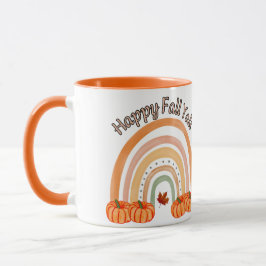 Caneca Feliz Queda Y: Bolinhos e Folhas de outono Loucos