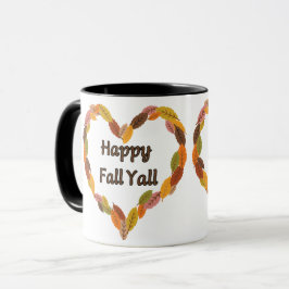 Caneca Feliz Queda Y: Bolinhos e Folhas de outono Loucos