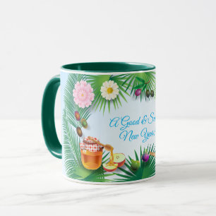 Caneca Feliz Rosh Hashanah, Jeways, Amor e Maçã