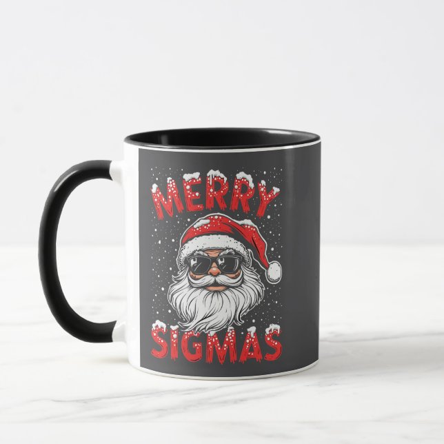 Caneca Feliz Sigmas Engraçado Gen Alpha no Natal da escol (Esquerda)