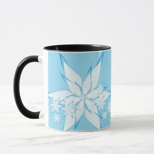 Caneca Felizes Feriados com Arte em Floco de Neve (Esquerda)