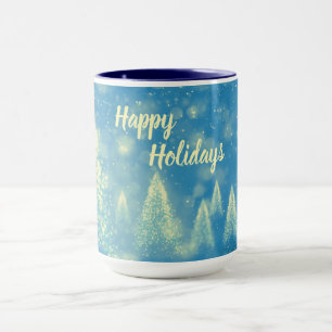Caneca Felizes Feriados de Árvores de Natal Mágicas