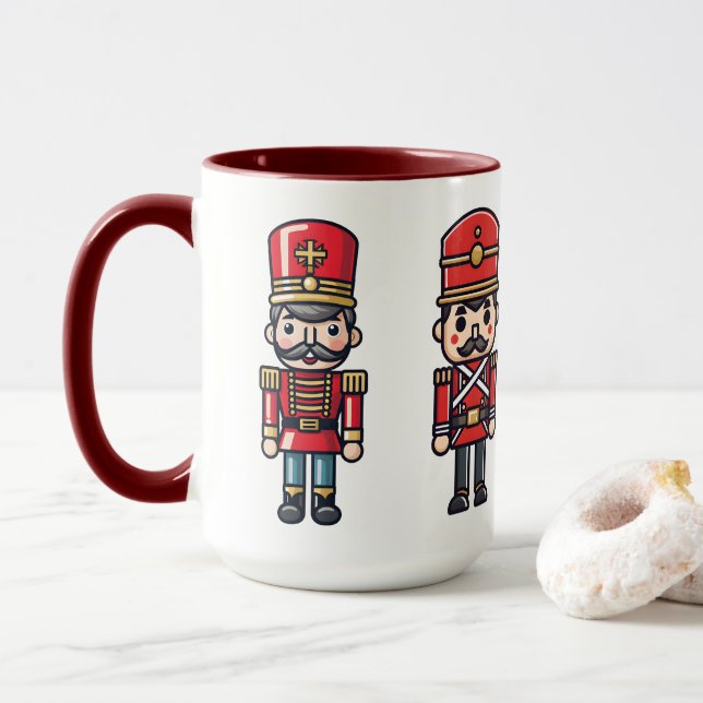 Caneca Felizes Feriados do Noz-Noz de Natal (Com Donut)