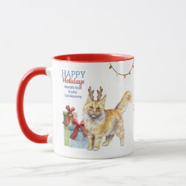 Caneca Felizes Feriados MAINE COON Cat Natal