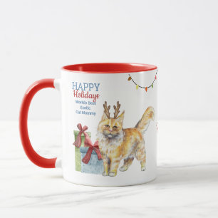 Caneca Felizes Feriados MAINE COON Cat Natal