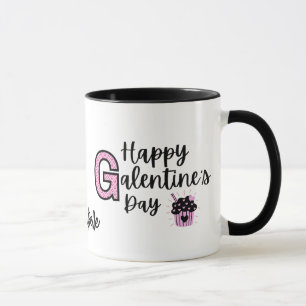 Caneca Felizes Galentinos Dia Rosa e Mata Negra