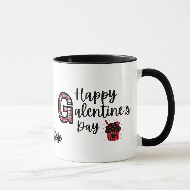 Caneca Felizes Galentinos Dia Vermelho e Negro (Direita)